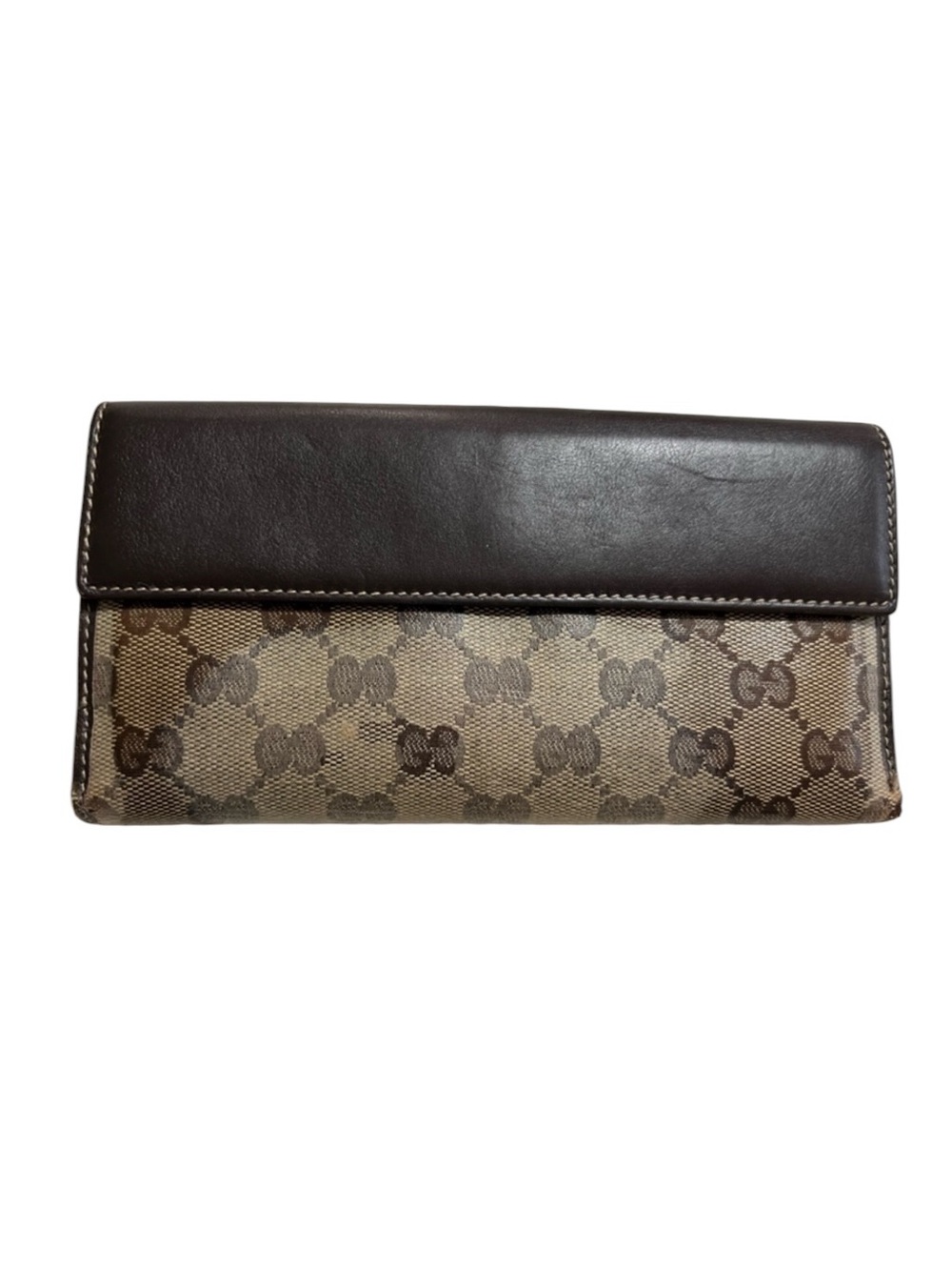 Gucci GG Canvas Heart Logo Wallet Brown Beige Vintage Italy - Picture 6 of 17